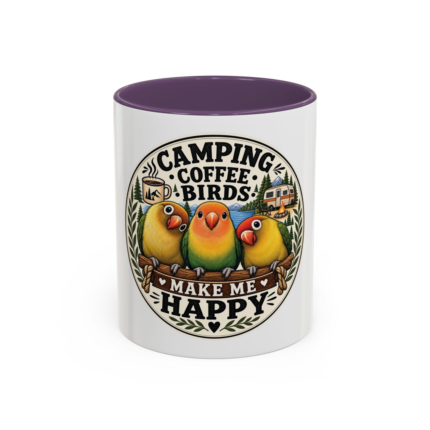 ☕ Parrot Lover "Make Me Happy" Two-Tone Coffee Cup☕ 🦜