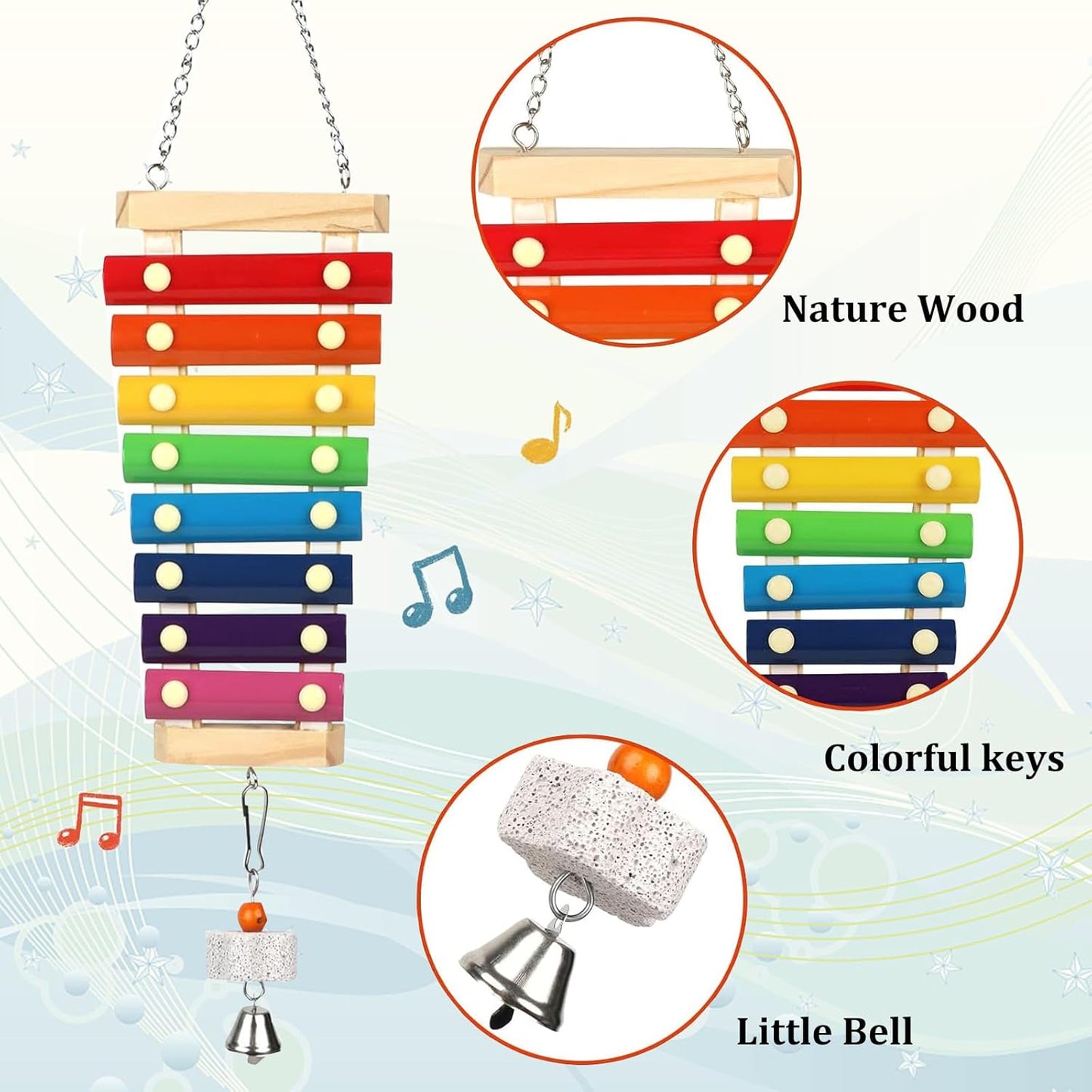 Natural Wood Xylophone & Chew Toy for Parrots π¦πΆ