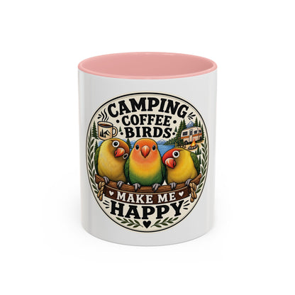 ☕ Parrot Lover "Make Me Happy" Two-Tone Coffee Cup☕ 🦜
