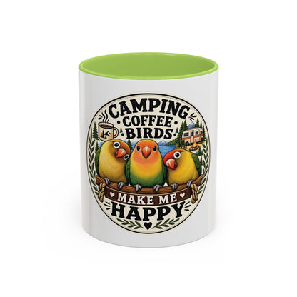☕ Parrot Lover "Make Me Happy" Two-Tone Coffee Cup☕ 🦜