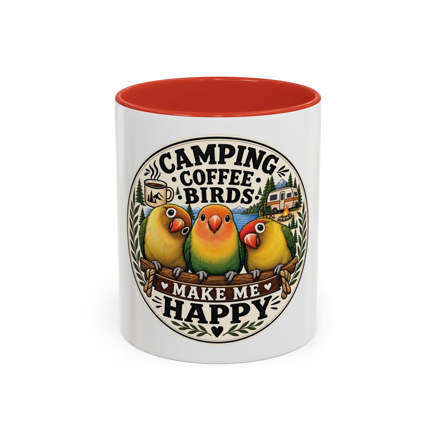 ☕ Parrot Lover "Make Me Happy" Two-Tone Coffee Cup☕ 🦜