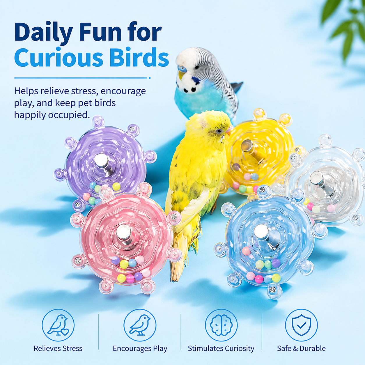 🌟 Smart Bird Activity Toy: Boredom Buster Rotating Spinner for Parrots 🦜