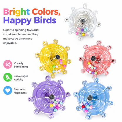 🌟 Smart Bird Activity Toy: Boredom Buster Rotating Spinner for Parrots 🦜