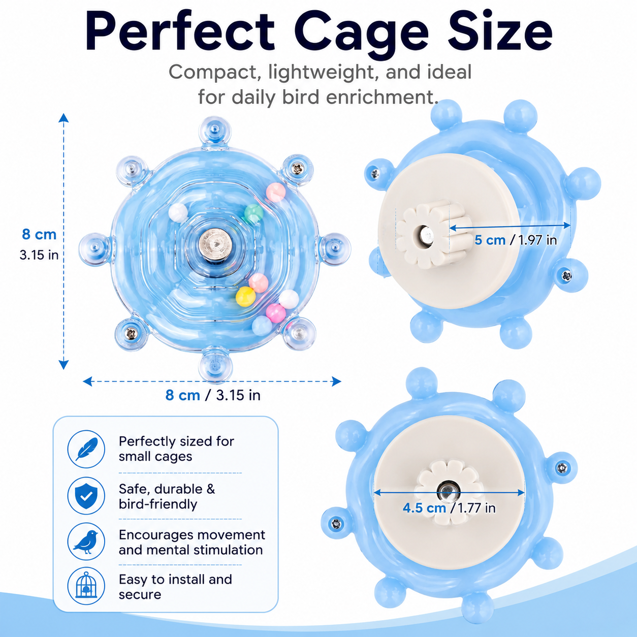 🌟 Smart Bird Activity Toy: Boredom Buster Rotating Spinner for Parrots 🦜