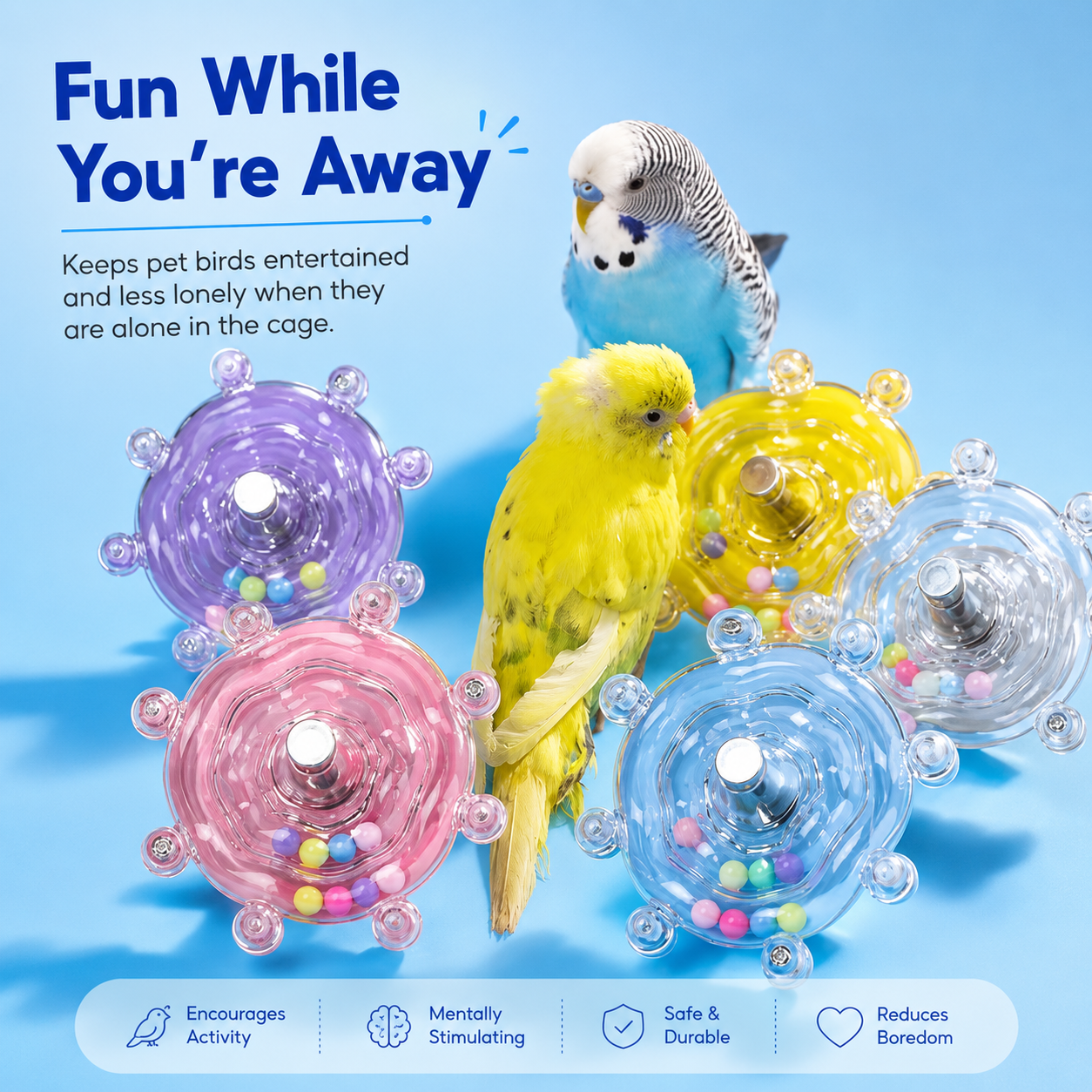 🌟 Smart Bird Activity Toy: Boredom Buster Rotating Spinner for Parrots 🦜