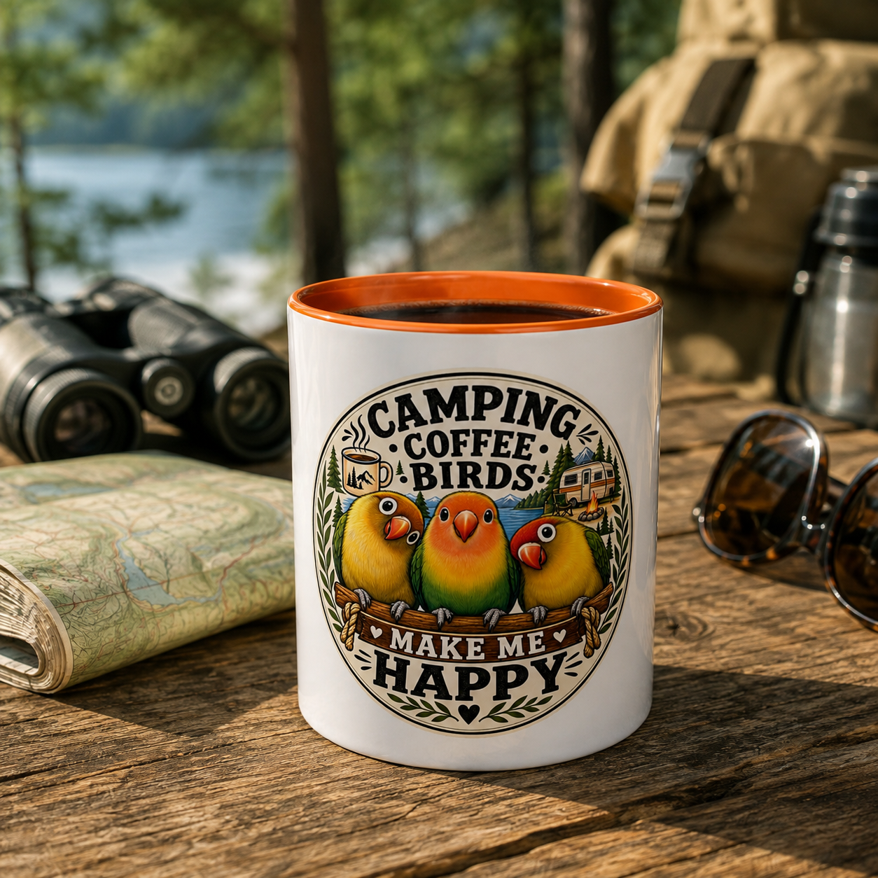 ☕ Parrot Lover "Make Me Happy" Two-Tone Coffee Cup☕ 🦜