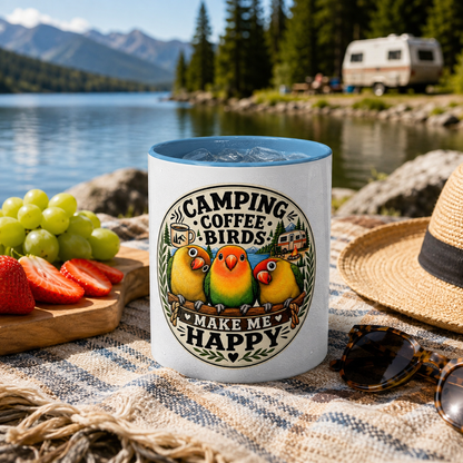 ☕ Parrot Lover "Make Me Happy" Two-Tone Coffee Cup☕ 🦜