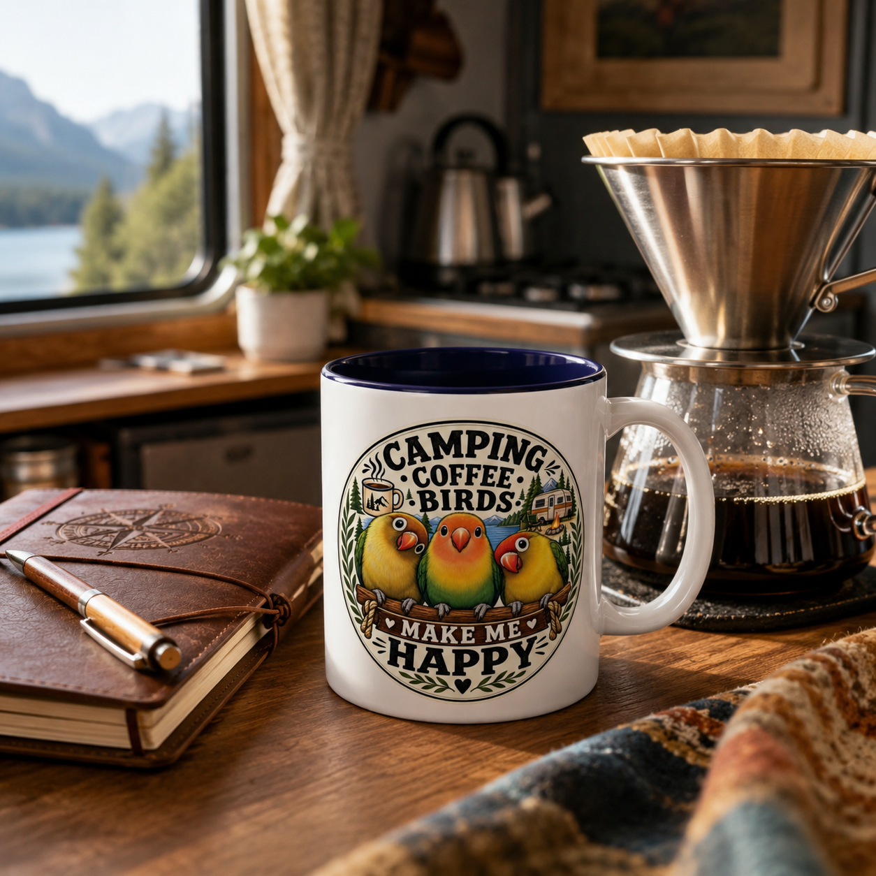 ☕ Parrot Lover "Make Me Happy" Two-Tone Coffee Cup☕ 🦜