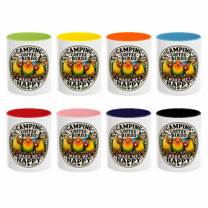 ☕ Parrot Lover "Make Me Happy" Two-Tone Coffee Cup☕ 🦜