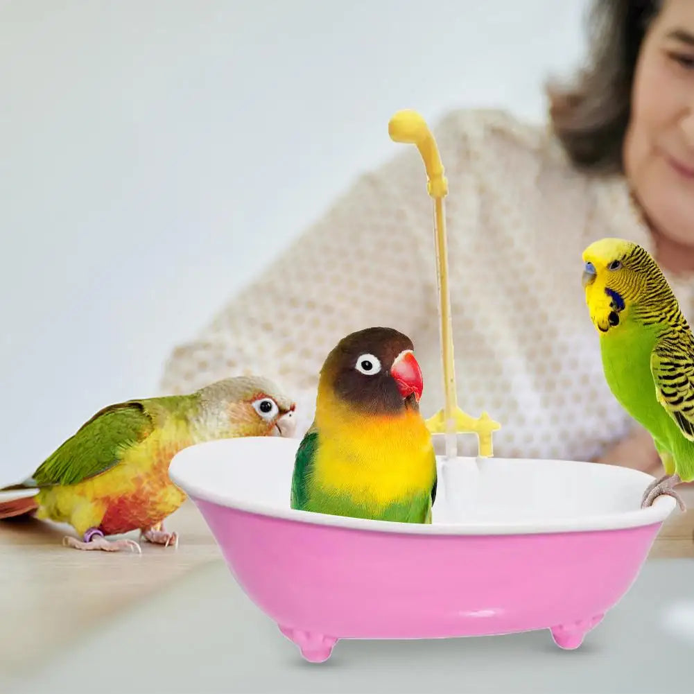 🦜 Happy Birdie! Automatic Parrot Bath Tub | Cute Blue Shower Cage Accessory 🚿