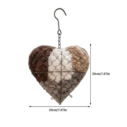 🏡Handmade Natural Alpaca Fiber Bird Nesting Heart❤️A Cozy Gift for Birds