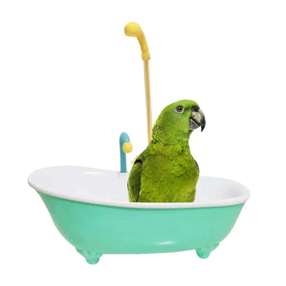 🦜 Happy Birdie! Automatic Parrot Bath Tub | Cute Blue Shower Cage Accessory 🚿