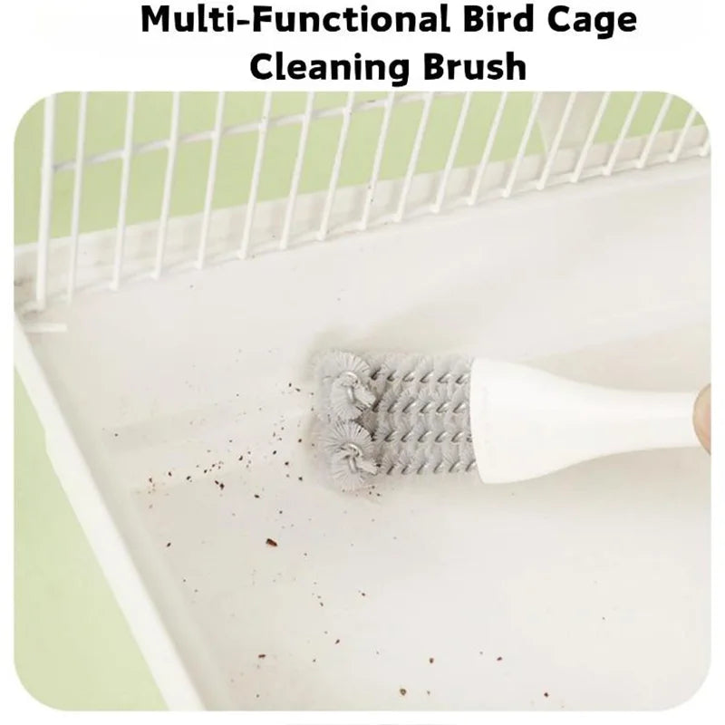 Heavy-Duty Bird Cage Cleaning Brush & Poop Remover Tool for Parrots, Cockatiels & Budgies