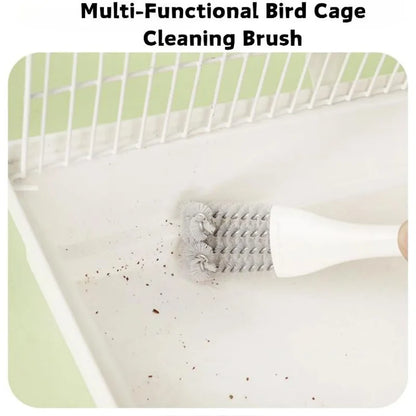 Heavy-Duty Bird Cage Cleaning Brush & Poop Remover Tool for Parrots, Cockatiels & Budgies
