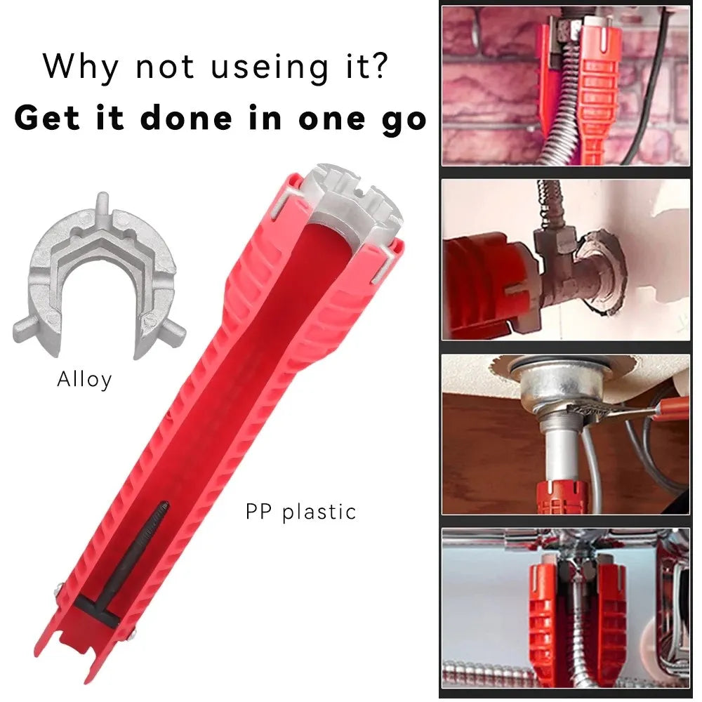 🔥Best Seller-Last Day Sale 60% OFF🔥🛠️✨ Tight Spaces? No Problem! Meet the 8-in-1 Sink Wrench 🚿