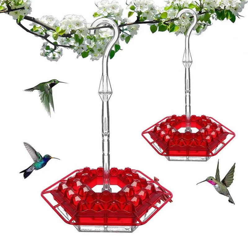 🔥LAST DAY 50% OFF✨ Bring your garden to life! 🐦 ❤️ Hanging Red Hexagon Hummingbird Feeder 🌿