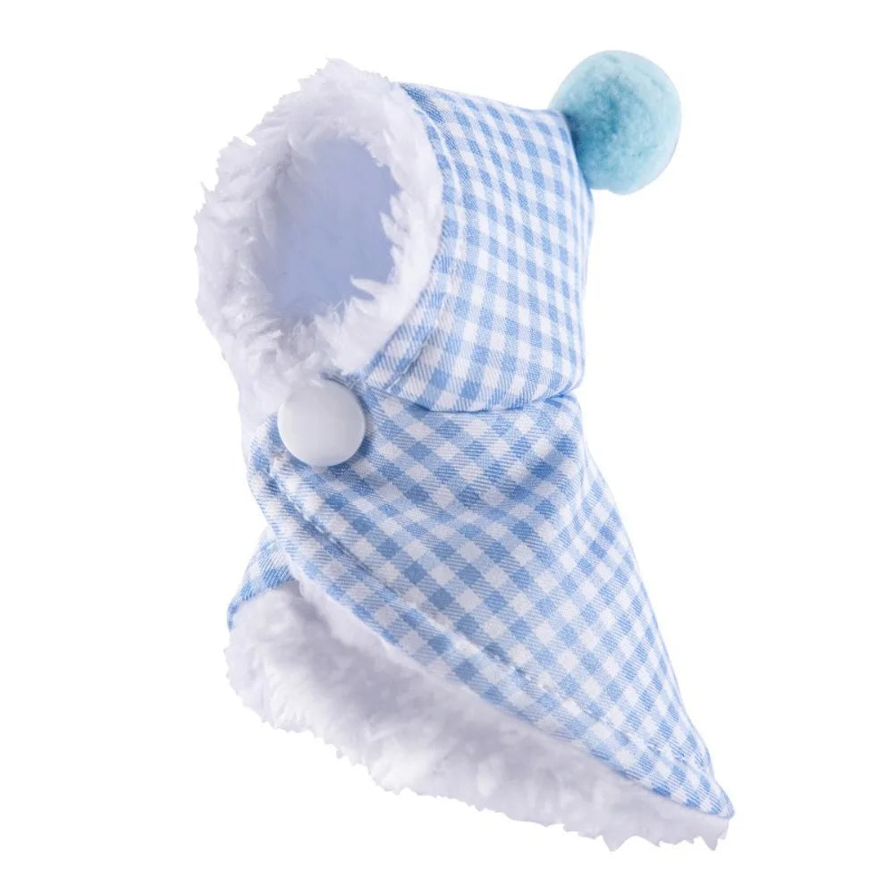 🦜 Thickened Winter Parrot Cape with Hat – Warm Plush Plaid Bird Coat ❄️