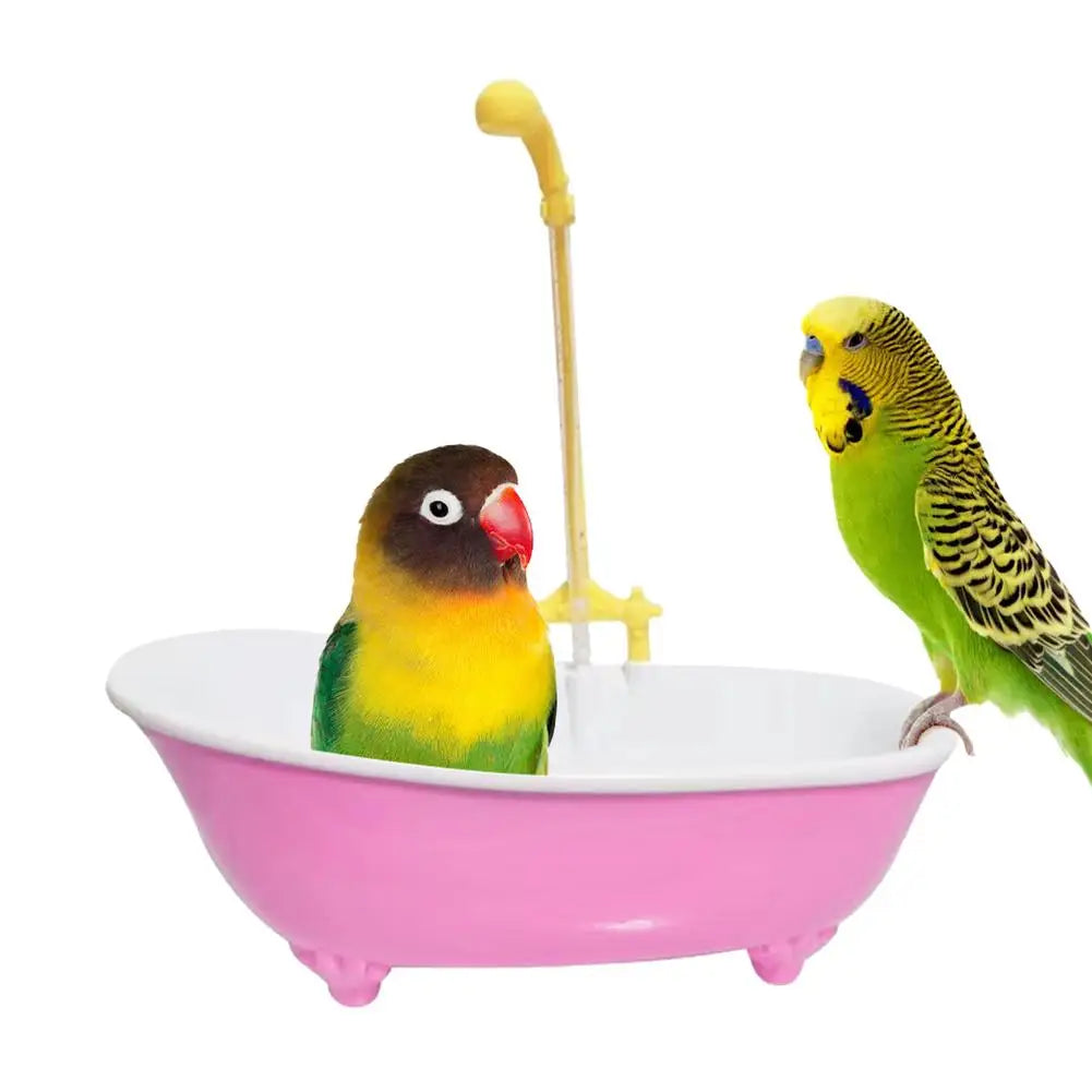 🦜 Happy Birdie! Automatic Parrot Bath Tub | Cute Blue Shower Cage Accessory 🚿