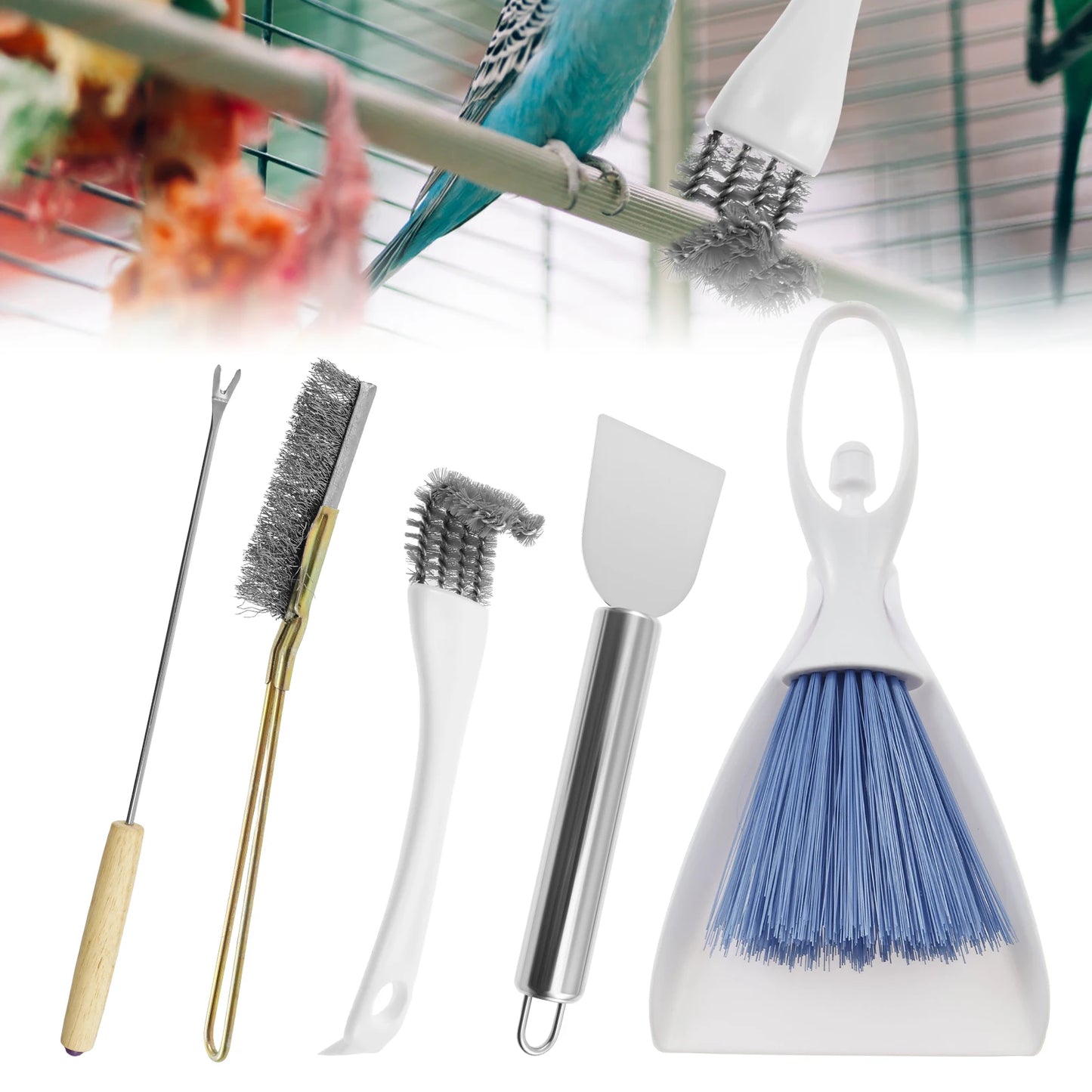 🔥Best Seller-Last Day Sale 50% OFF🔥5-Piece Bird Cage Cleaner & Scraper Set 🦜✨