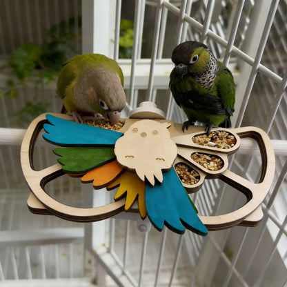 🏡 3-in-1 Wooden Bird Feeder: Perfect for Cages & Aviaries 🐦