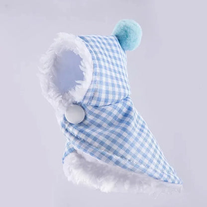 🦜 Thickened Winter Parrot Cape with Hat – Warm Plush Plaid Bird Coat ❄️