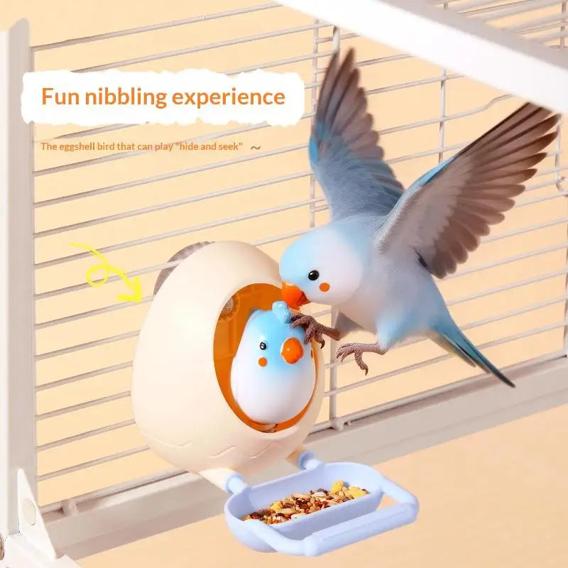🥚 Fun Eggshell Bird Toy: Feed, Play & Stop Boredom! 🦜