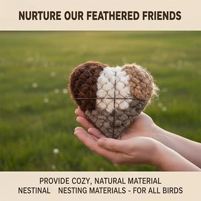 🏡Handmade Natural Alpaca Fiber Bird Nesting Heart❤️A Cozy Gift for Birds