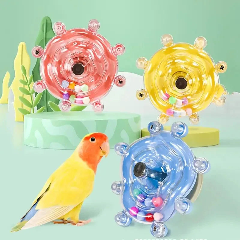 🌟 Smart Bird Foraging Toy: Rotating Treat Dispenser for Parrots🦜