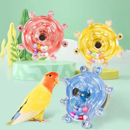 🌟 Smart Bird Foraging Toy: Rotating Treat Dispenser for Parrots🦜