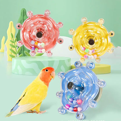 🌟 Smart Bird Foraging Toy: Rotating Treat Dispenser for Parrots🦜