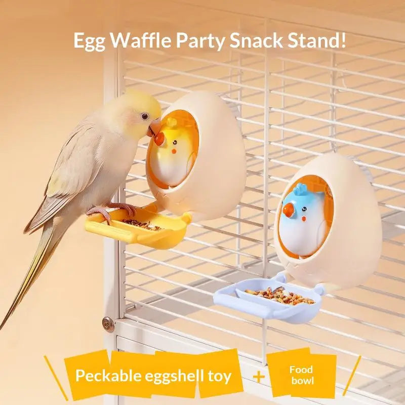 🥚 Fun Eggshell Bird Toy: Feed, Play & Stop Boredom! 🦜