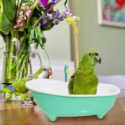🦜 Happy Birdie! Automatic Parrot Bath Tub | Cute Blue Shower Cage Accessory 🚿