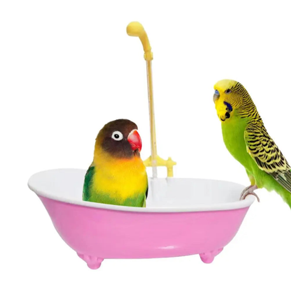 🦜 Happy Birdie! Automatic Parrot Bath Tub | Cute Blue Shower Cage Accessory 🚿